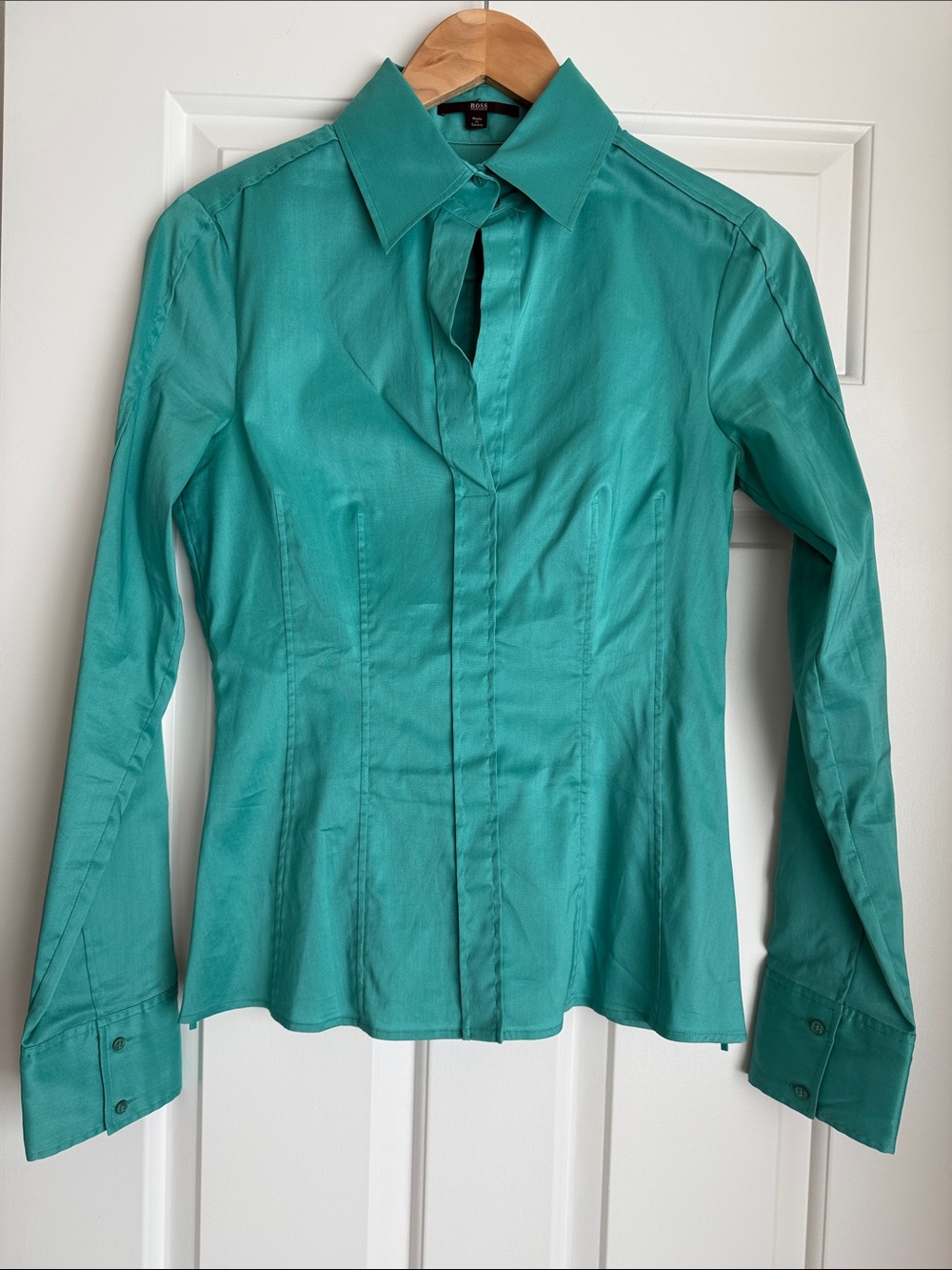 Boss - Green Bashina4 Tailored Blouse. Size 4.